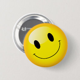 Niedliches Gelbes Lächeln im Gesicht Emoticon Button
