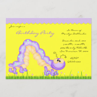 NIEDLICHES gelbes lila Einladung