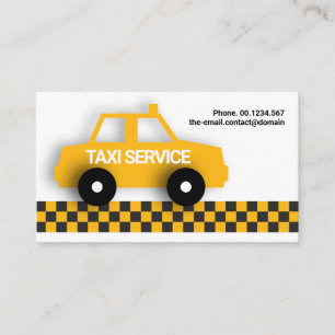 Niedliches Gelbes Taxi für Anruf Privatmieter Visitenkarte