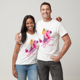 Niedliches Gelbhaariges Girl Reiten auf einem Einh T-Shirt