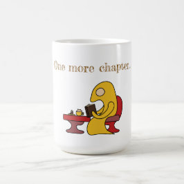 Niedliches Gelbmonster in einem Café Kaffeetasse