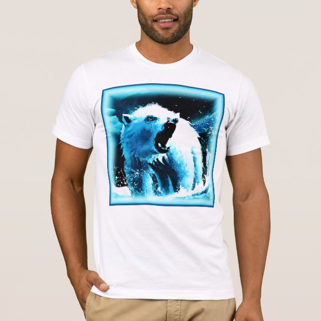 niedliches Gemälde "Wütender Polarbär". Jetzt kauf T-Shirt (Vorderseite)