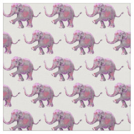 Niedliches gemaltes rosa Baby-Elefant-Muster auf Stoff
