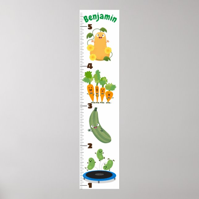 Niedliches Gemüse Cartoon zur Veranschaulichung de Poster (Vorne)