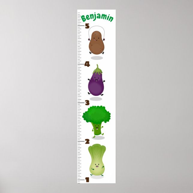 Niedliches Gemüse Cartoon zur Veranschaulichung de Poster (Vorne)