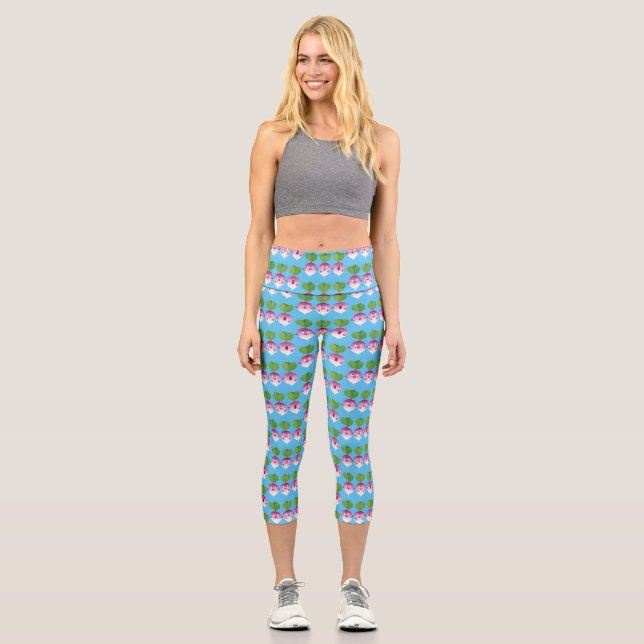 Niedliches Gemüsetrio mit Cartoon Capri Leggings (Vorderseite)