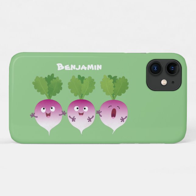 Niedliches Gemüsetrio mit Cartoon Case-Mate iPhone Hülle (Rückseite (Horizontal))