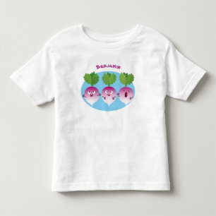 Niedliches Gemüsetrio mit Cartoon Kleinkind T-shirt