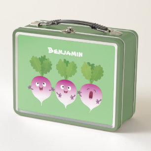 Niedliches Gemüsetrio mit Cartoon Metall Brotdose