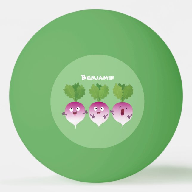 Niedliches Gemüsetrio mit Cartoon Tischtennisball (Vorderseite)