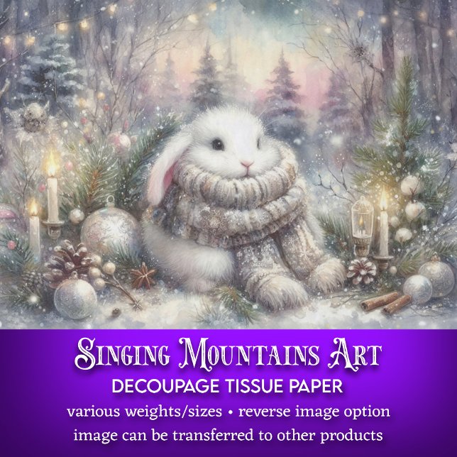 Niedliches gemütliches Bunny Winter Wonderland Ent Seidenpapier (Von Creator hochgeladen)