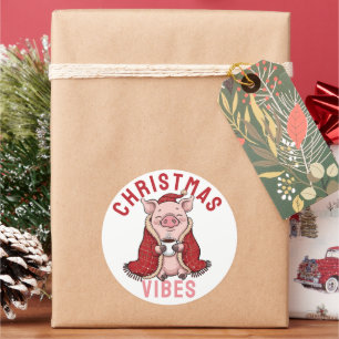 Niedliches, gemütliches Weihnachtsgebäck Runder Aufkleber