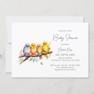 Niedliches Gender Neutral Bird Baby Dusche Einladung