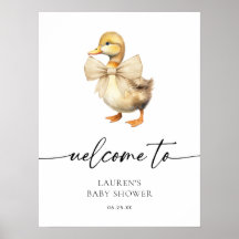Niedliches Gender Neutral Duck Baby Dusche Willkom