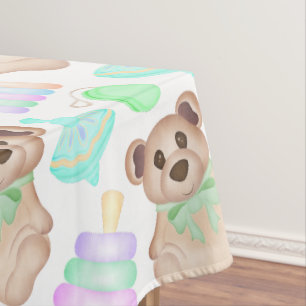 Niedliches Gender Neutral Teddy Bear Baby Tischdecke
