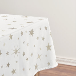 Niedliches Gender Neutral White Silver Star Elegan Tischdecke