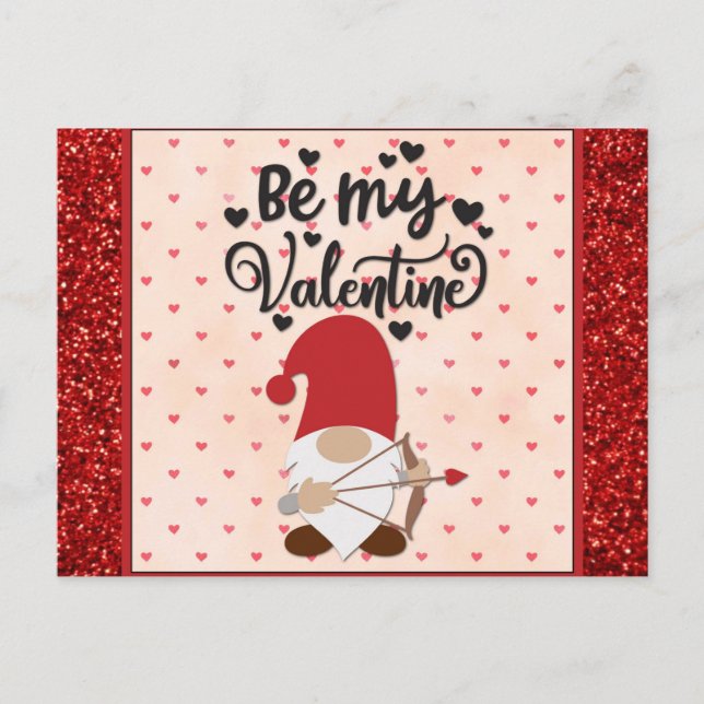 Niedliches Genom mein Valentinstag Valentinstag Postkarte (Vorderseite)