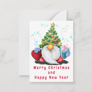 Niedliches Genom mit Weihnachtskarte Mitteilungskarte