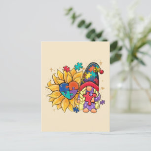 Niedliches Genom, Sonnenblumen und Herzautismus Be Postkarte
