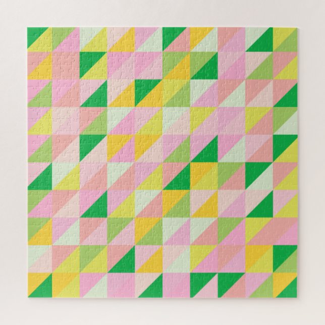 Niedliches geometrisches Muster in Frühjahrsfarben (Vertikal)