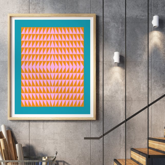 Niedliches geometrisches Muster Rosa Orange Türkis Poster (Von Creator hochgeladen)