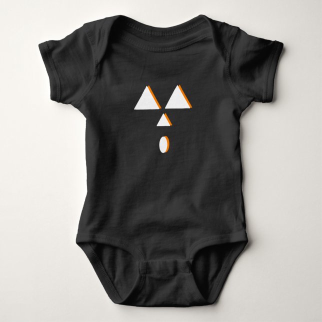 Niedliches geometrisches Neon Pumpkin Face Kostüm  Baby Strampler (Vorderseite)