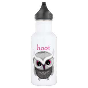 Niedliches Gepunktetes Owl Illustrationsfenster Edelstahlflasche