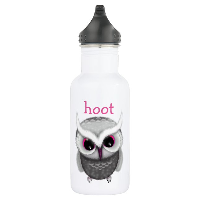 Niedliches Gepunktetes Owl Illustrationsfenster Edelstahlflasche (Rechts)