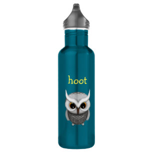 Niedliches Gepunktetes Owl Illustrationsfenster Edelstahlflasche
