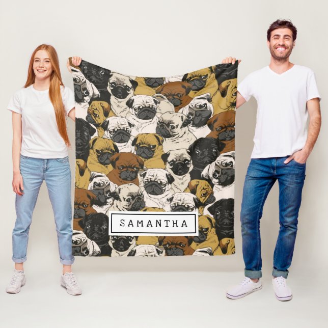 Niedliches Geschenk für Hunde Lover Hunde Mama/Vat Fleecedecke (Beispiel)