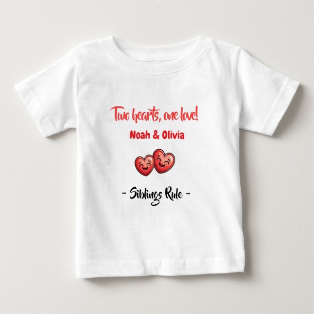 Niedliches Geschenk für Schwestern oder Brüder, Ge Baby T-shirt (Vorderseite)