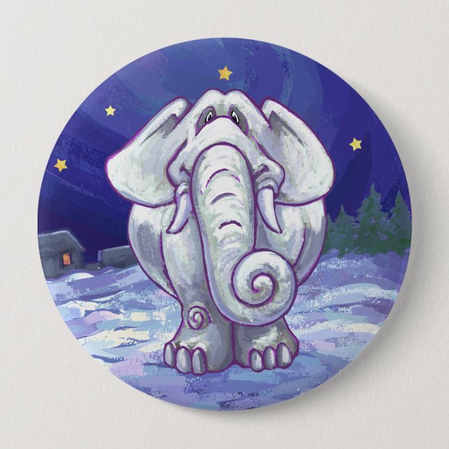Niedliches Geschenk für weiße Elefanten Button (Vorderseite)
