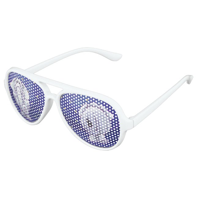 Niedliches Geschenk für weiße Elefanten Sonnenbrille (Schrägansicht)
