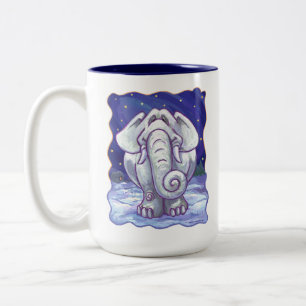 Niedliches Geschenk für weiße Elefanten Zweifarbige Tasse