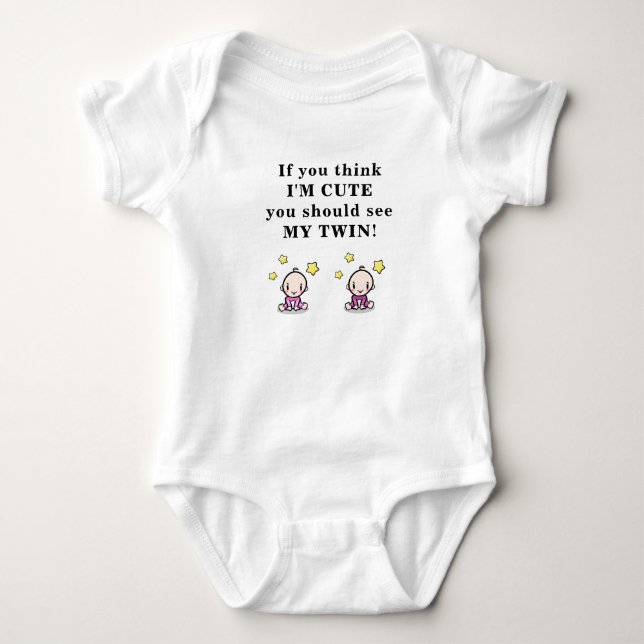 Niedliches Geschenk für Zwillinge, Körperanzug für Baby Strampler (Vorderseite)