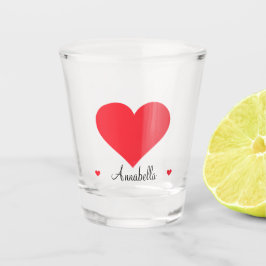 Niedliches Geschenk mit großem Roten Herznamen Mod Schnapsglas