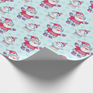 Niedliches Geschenk-Muster Weihnachtssankt für Geschenkpapier