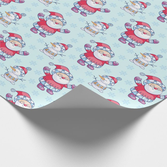 Niedliches Geschenk-Muster Weihnachtssankt für Geschenkpapier (Ecke)