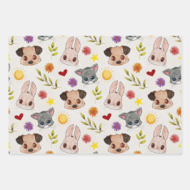 Niedliches Geschenkpapier für Heimtiere Set
