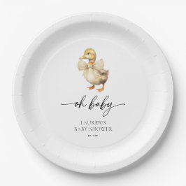 Niedliches Geschlecht - Neutral Oh Baby Duck Baby  Pappteller
