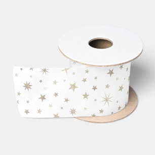 Niedliches Geschlecht Neutral White Silver Star Ba Satinband