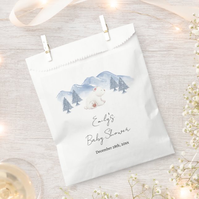 Niedliches Geschlecht neutrale Winterpolarbärendus Geschenktütchen (Ausgeschnitten)