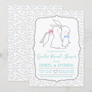 Niedliches Geschlecht offenbart Baby Shower Einlad Einladung