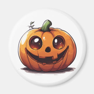 Niedliches, geschnitztes Halloween-Kürbis-Cartoon- Magnet
