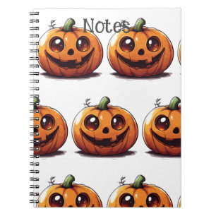 Niedliches, geschnitztes Halloween-Kürbis-Cartoon- Notizblock