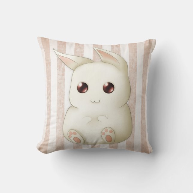 Niedliches geschwollenes Kawaii Häschen-Kaninchen Kissen (Vorderseite)
