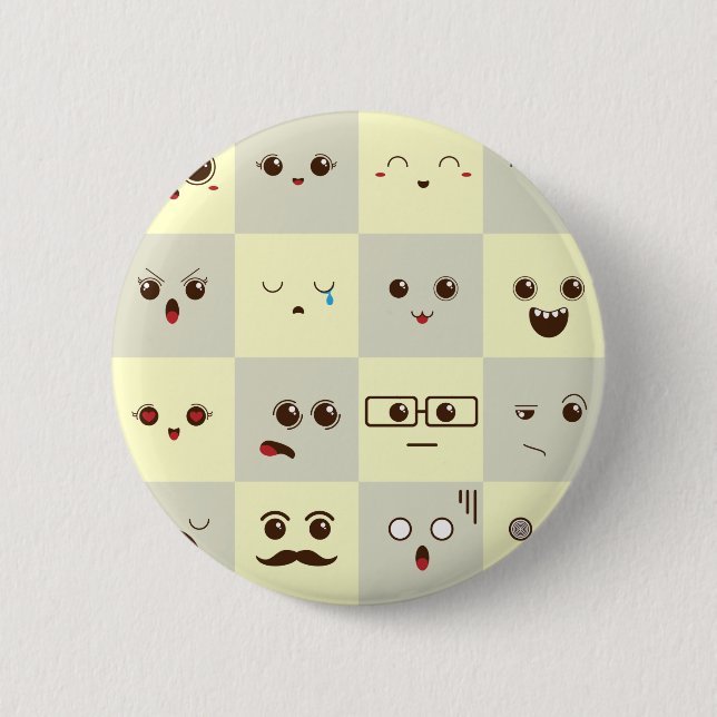 Niedliches Gesicht Button (Vorderseite)