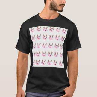 Niedliches Gesicht der Girl Rentier im Hintergrund T-Shirt