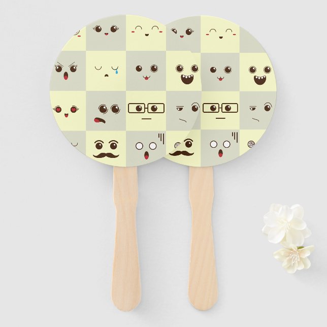 Niedliches Gesicht Fächer (Vorne und Hinten)