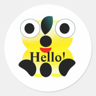 Niedliches Gesicht Hallo Sticker